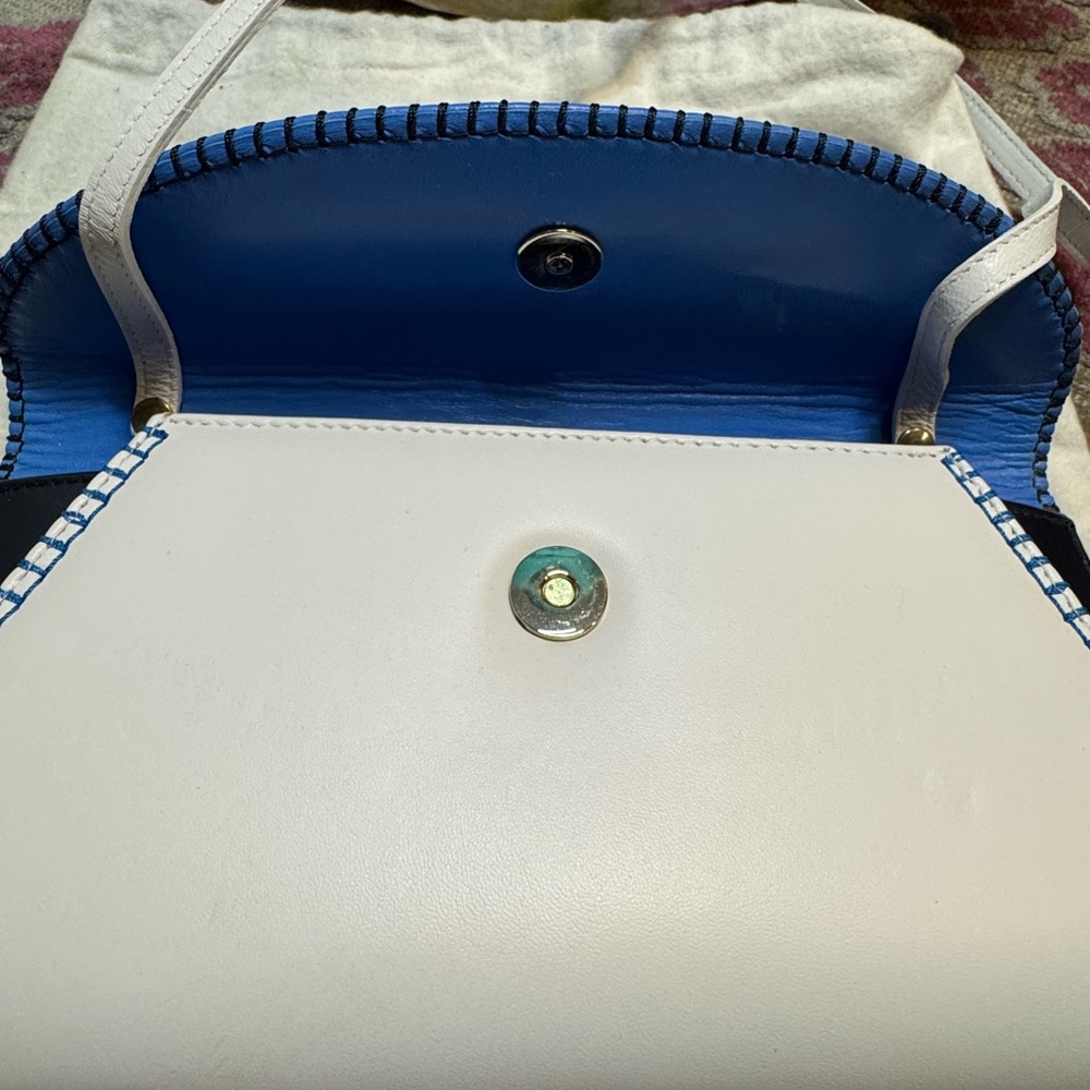 NWT - LK Bennett Sky Blue, Navy and White Clutch - Picture 9 of 16